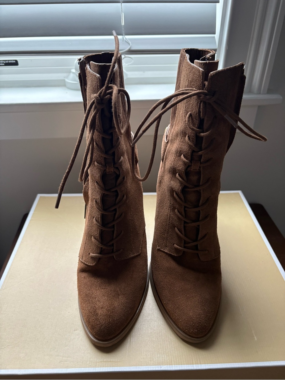 Michael Kors Carrigan Lace-Up Booties - Suede Brown